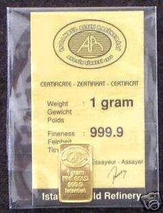 1g GOLD Bar - Type as Available
